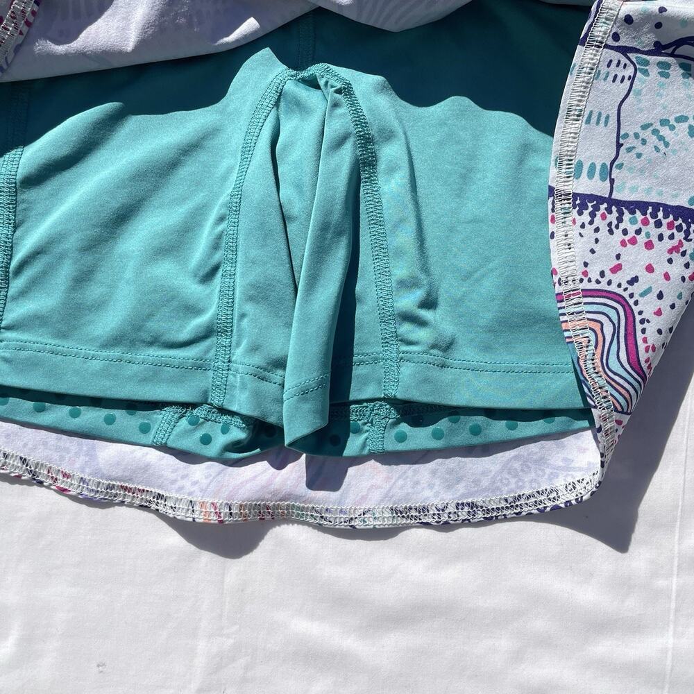 Rabbit Empower Skort Running Skirt Womens Small Fairest Jade Mountain Print - Picture 5 of 6